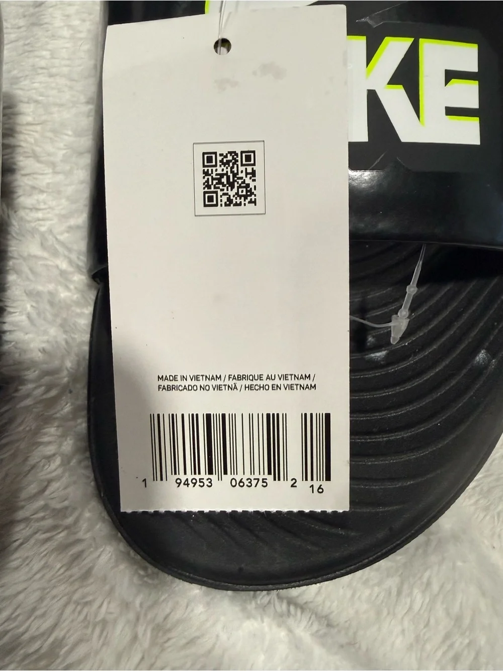 Nike Black Slides with Neon Yellow-Green Logo
